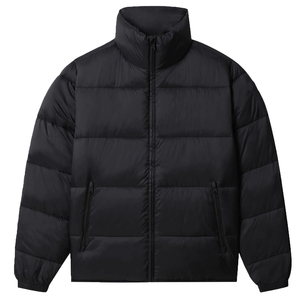 Chaqueta acolchada de talla grande holgada para hombre, cortavientos impermeable con cuello levantado, chaqueta de prendas de vestir con cremallera completa cálida de invierno personalizada - Product Image 1