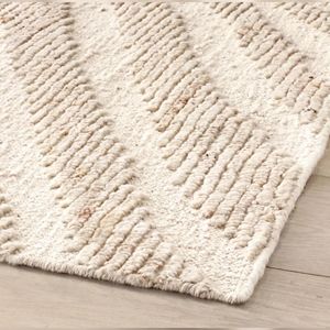 Tappeto di lana in avorio annodato a mano in stile moderno in lana alta anello di lana tessuto piatto per l'ingresso della porta del soggiorno di casa - Product Image 3