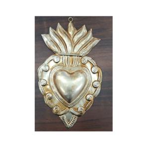 Métal pur Sunburst marron coeur sacré Milagros coeur or catholique coeur rayonnant pour la décoration de la maison - Product Image 4