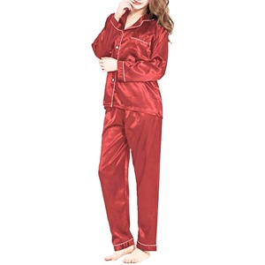 Pantalones de manga larga de seda 100% de algodón puro, conjunto informal de dos piezas, nuevo conjunto de pijama para mujer - Product Image 1
