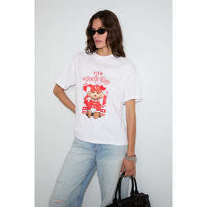 T-shirt imprimé spécial Coupe du Monde en coton biologique doux et extensible pour femme GRIMELANGE PLENE - Product Image 2