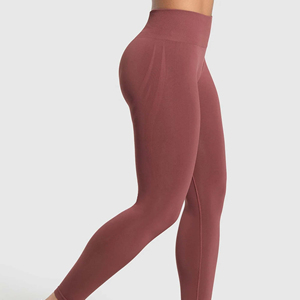 OEM Customized Logo Printing High Quality High Waist Breathable Solid <b>Ankle</b>-<b>Length</b> Women's Yoga <b>Leggings</b> Heat-transfer Printed - Product Image 2