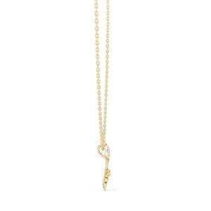 Collier Fleur de Tulipe en Diamant Cultivé en Laboratoire 0,079 CT VVS-VS EF, Coupe Ronde Brillante, Or 18 carats, 14 carats, Or Rose, Or Jaune, Or Blanc - Product Image 5
