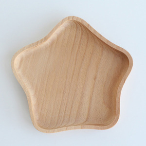 Plateau de service en bois de hêtre - Assiette en bois naturel unique pour les collations et les fruits - Vaisselle créative pour la maison et les restaurants - Product Image 3