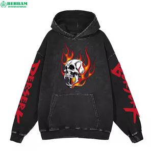 Sweat à capuche vintage en coton de qualité supérieure, style streetwear, imprimé anime DTG, doublure polaire, écologique, pour homme, hiver - Product Image 5