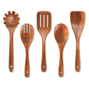 Wood spatula <b>set</b> for <b>non</b> <b>stick</b> <b>cookware</b> ecofriendly wooden spatulas multi-functional cooking utensils - Product Image 2