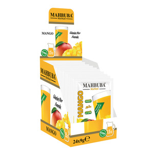 Poudre de boisson instantanée premium, sachet de 9 g, saveur mangue, provenance Turquie, mélange rafraîchissant d'ananas et de banane - Product Image 1