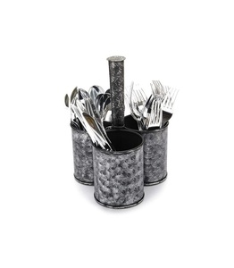 Porte-couverts de vaisselle au design classique porte-couverts galvanisé de la meilleure qualité support de rangement des couverts à 3 sections au meilleur prix - Product Image 1