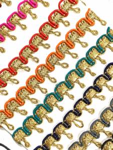 ผ้าโพลีเอสเตอร์สีเมทัลลิกตัดขอบลูกไม้โครเชต์ปรับแต่งได้สำหรับรองเท้าและเสื้อผ้า - Product Image 5