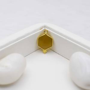 Yellow Chalcedony Bezel Charm 925 Sterling Silver Gemstone <b>Pendant</b> Hexagon Gold Vermeil Single <b>Bail</b> Stylish Jewelry Gift for Her - Product Image 4