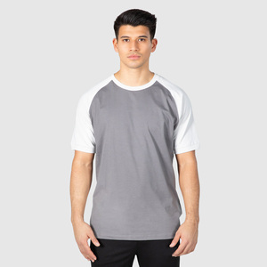 Camiseta Personalizada con Cuello Redondo, Manga Raglán, Logotipo Frontal, 100% Algodón, Ligera, Transpirable, Estilo Urbano para Hombres Fitness - Product Image 1
