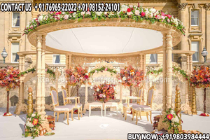 Última boda india Delizio Fibra Mandap Boda Fibra Cristal Delizio Mandap Boda Delizio Pillars Mandap con luces LED - Product Image 4