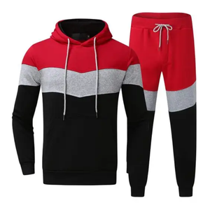 2025 Nueva ropa deportiva de patrón sólido para hombre con cuello con capucha Bloqueo de Color trajes de jogging de dos piezas característica de maternidad - Product Image 4
