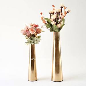 Venta al por mayor de calidad de lujo de metal hogar Mesa floreros decorativos oro pulido diseño moderno floreros a precio razonable - Product Image 4