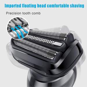 Tête de rasoir électrique à double lame pour homme, remplaçable, lavable, rasage rotatif pour le visage et le corps, interface en allemand - Product Image 2