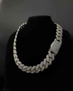 Chaîne à maillons cubains en moissanite, plaqué rhodium, cadeau d'anniversaire de mariage pour hommes, bijoux fins glacés de 18mm en argent sterling 925 - Product Image 3