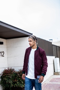 Chaqueta Bomber Acolchada Vintage para Hombre, Color Borgoña, Resistente al Viento, con Ribete en Contraste, Estilo Casual, Venta al Por Mayor en la UE, Oferta 2026 - Product Image 4