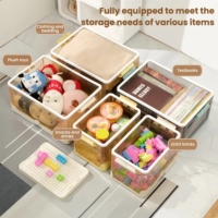 Boîte de rangement pliable pour blocs de construction pour enfants, organiseur de jouets, bac de rangement réglable pour briques, boîte d'organisation en plastique pour salle de jeux