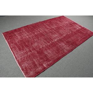 Vintage Large Rug 4.9x8.2 ft, Turkish <b>Red</b> Plants & trees <b>Wool</b> Rug - Product Image 4