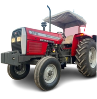 Tractor de Ruedas Massey Ferguson 375 2WD de 75 HP, Equipo Agrícola de Alto Rendimiento, Componente de Caja de Cambios, Embrague de Doble Etapa, 4 Cilindros
