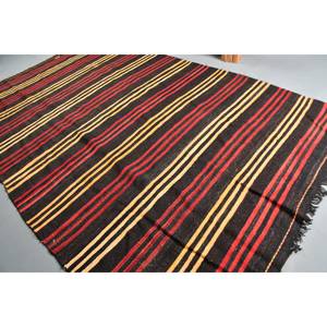 Alfombra tradicional negra y roja de área grande, lana de 7,2x11,5 pies con respaldo de látex, diseño de retazos para pasillo, dormitorio para adolescentes - Product Image 3