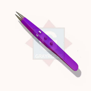 Pinzas de cejas de acero inoxidable al por mayor de alta calidad con logotipo personalizado de maquillaje injertado - Product Image 1