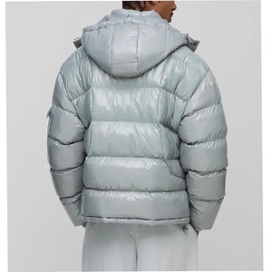Veste matelassée d'hiver personnalisée High Street pour hommes vente de gros Veste bulle en nylon brillant Veste matelassée homme grande taille - Product Image 3