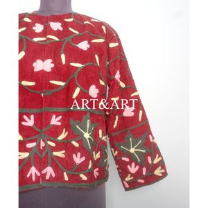 Chaqueta Acolchada de Algodón 100% Bordada para Mujer, Estilo Bohemio Retro, Transpirable y Ecológica, Suministro al por Mayor de Fábrica - Product Image 2