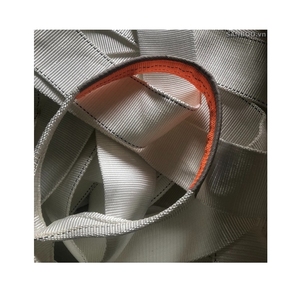 Sangle en polyester SANBOO blanc robuste et durable, à œil plat, garantie de 1 an pour la manutention sûre du fret et le levage industriel - Product Image 1