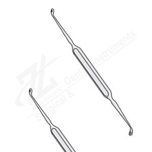 Curette à double extrémité Falconer, extrémités angulées, 191 mm de long, instruments chirurgicaux en acier inoxydable, fabricant au Pakistan - Product Image 1