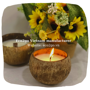 Cuenco de cáscara de coco de alta calidad para Vela, decoración del hogar de Pascua con logotipo láser personalizado directamente de Vietnam - Product Image 3