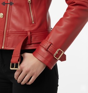 Blouson aviateur en cuir et velours côtelé grande taille de qualité 2025 avec finition rayée, personnalisé pour femme, expédition rapide - Product Image 3