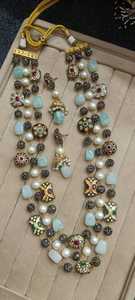 New Indian Jewellery Antique <b>Beads</b> Glass High-Quality Glass Multi Color <b>Beads</b> Three Layer mala Handmade Bulk Product Necklace - Product Image 4