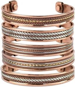 Bracelet jonc magnétique vintage en alliage de cuivre de qualité supérieure, croix chrétienne, étoile, mode, pour hommes et femmes - Product Image 5