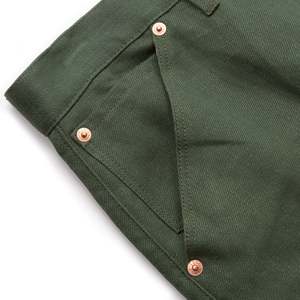 Pantalon 100% Lin et Coton Tissé; Coupe Droite; Lavage Coloré; Taille Mi-Haute; Devant Plat - Product Image 3