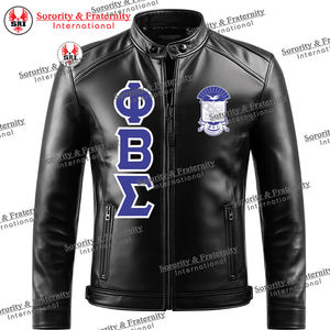 Phi Beta Sigma Fraternité Broderie Hommes Veste En Cuir Grec Veste | Fraternité Hommes Brodé Grec Vestes En Cuir Sur Mesure - Product Image 6