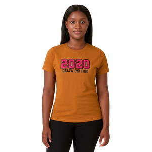 Camiseta de algodón 100 Gold Delta Psi Rho Sorority, año de Fundación 2020, ropa de vida griega, ropa informal de tela suave para miembros - Product Image 1