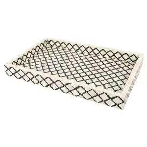 Precio directo de fábrica para bandeja de servicio de incrustaciones de hueso hechas a mano de alta calidad de lujo Característica decorativa sostenible para el hogar y el hotel - Product Image 1