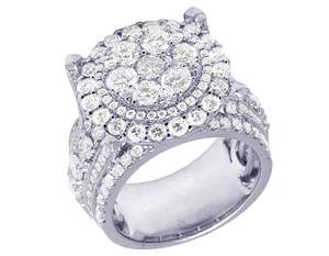 Classic Moissanite Hip Hop <b>Ring</b> for <b>Men</b> VVS Clarity Round Diamond in 925 <b>Silver</b> - Product Image 2