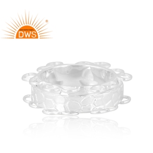Nuevo diseño elegante de Plata de Ley 925, nuevo anillo de banda, joyería de diseño personalizado para mujer, regalo para ella. - Product Image 3