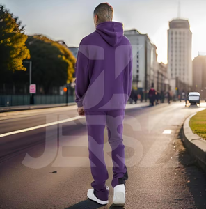 Unisex Plus Size Breathable 100% Cotton Oversized Fleece Tracksuit Casual Winter Hooded <b>Joggers</b> Custom Puff Printing Logo - Product Image 2