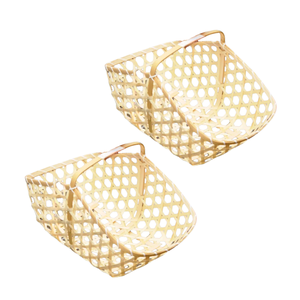 PANIER CADEAU EN BAMBOU DE Paille Tissée Naturelle Durable, Polyvalent et Durable, Élégant, Panier de Rangement Emballage Panier Cadeau - Product Image 1