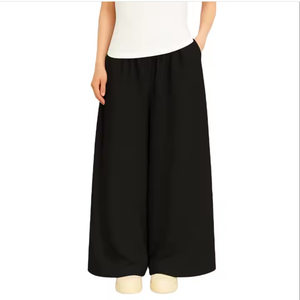 Pantalones de pierna ancha de lino ecológicos de ajuste holgado de verano para mujer, transpirables, de cintura media, con estilo Vintage para mujer, ropa 2025 - Product Image 4