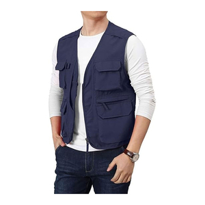 Chaleco vaquero de color azul hecho a medida para hombre de nuevo diseño unisex con múltiples bolsillos hecho en Pakistán fabricación sesión de invierno - Product Image 2