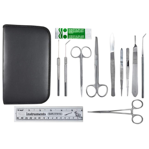 Kits de cirugía, 12 piezas, pinzas de tijera de acero inoxidable alemán, pinzas escalares, Kit quirúrgico con estuche de cuero con cremallera - Product Image 5