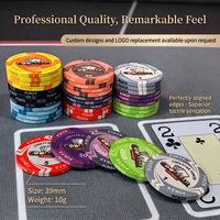 Fichas de Póker de Cerámica EPT de 39 mm, Calidad de Casino, Suministro de Fábrica, Color, Número y Logotipo Personalizados para Eventos de Clubes de Póker, Regalos Empresariales