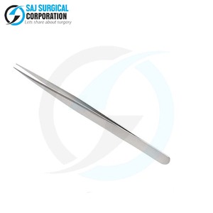 Pince à épiler de précision en acier inoxydable pour gaucher, pointe droite, durable, légère, réutilisable, écologique, outil de toilettage, logo personnalisé - Product Image 4