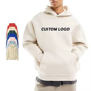 Sudaderas con capucha de manga larga de calidad de lujo, sudaderas con capucha gruesas en blanco lisas sin cuerdas, sudaderas con capucha unisex con logotipo personalizado de talla grande para hombre. - Product Image 1