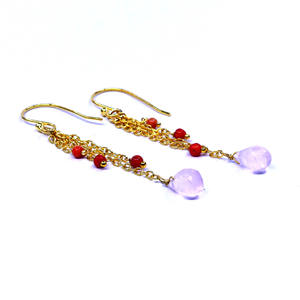 ชุดสำหรับงานแต่งงาน925เงินสเตอร์ลิงเครื่องประดับชุบทองอัญมณีหลากสีสำหรับผู้หญิงต่างหูแบบห้อย - Product Image 3