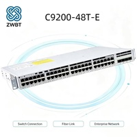 Cisco Switch Catalyst C9200-48T-E 48 Port Gigabit Ethernet StackWise 160 Maks 8 Unit Dapat Ditumpuk Switch Jaringan Enterprise Layer 3